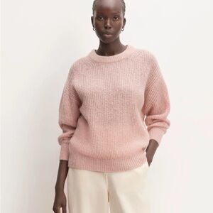 Everlane Soft Pink Ribbed Crew Sweater
